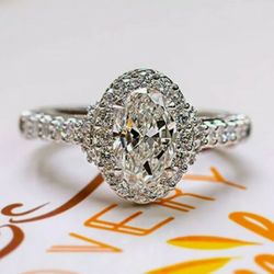 Elegant 925 Silver for Women White Sapphire Ring Size 7