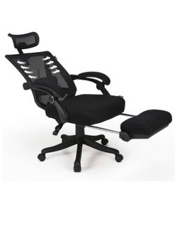 Ergonomic Recliner Mesh Office Chair with Adjustable Footrest