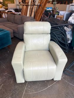 White Leather Recliner Seat