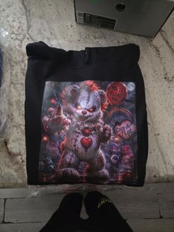 Horror Care Bear Graphic Hoodie Sweatshirt