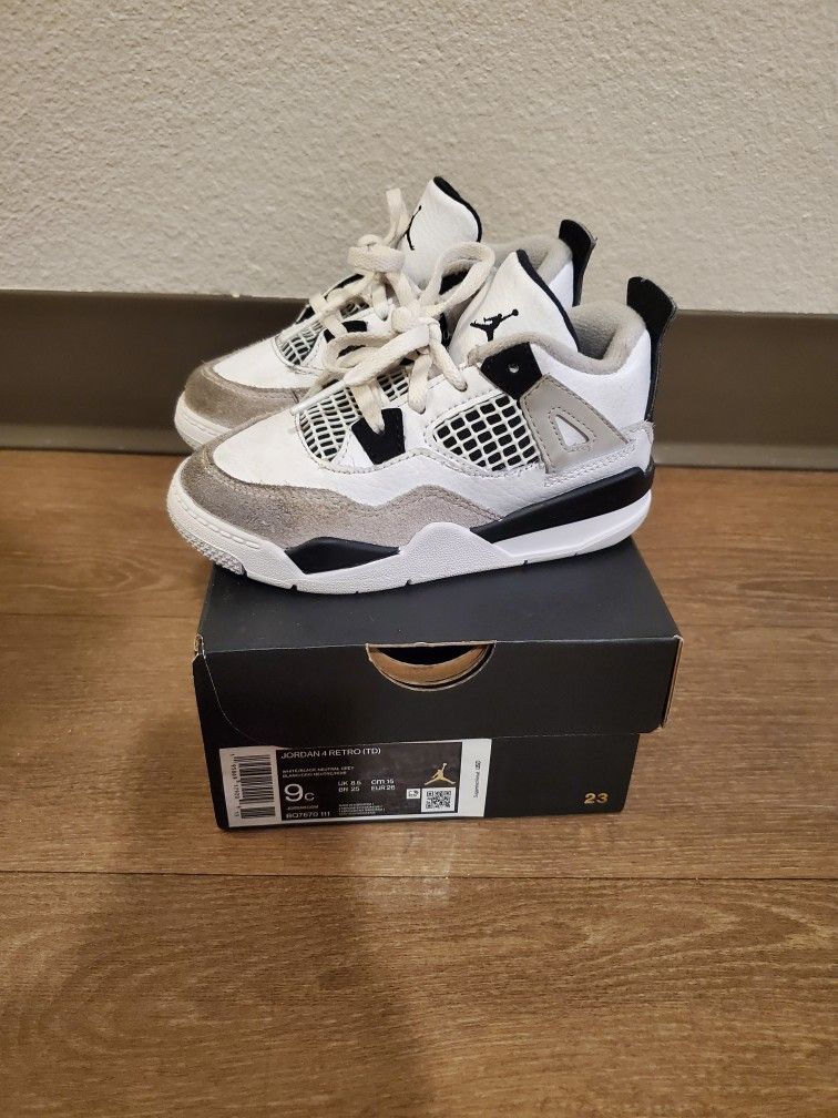Air Jordan 4 Retro "Military Black", Size 9c, Toddler Shoes, Baby Shoes, Jordan, Jordans, Kids Jordan's, Military 4s, Retro 4s, Toddler Jordans