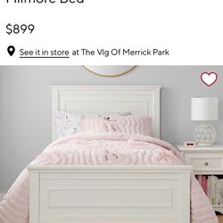 Pottery Barn Bed frame, Comforter and Nightstand