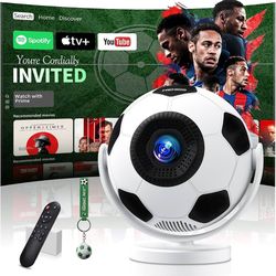 Brand New Soccer Ball Mini Projector – WiFi 6, Bluetooth, 4K Supported, Auto Keystone, Portable