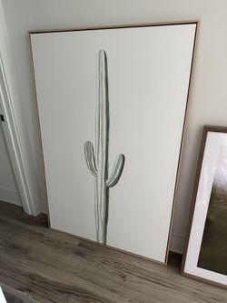 Cactus on Canvas 59 X 39 Maple Frame