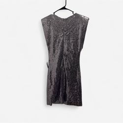 Astr Shimmering Silver Sequin Dress