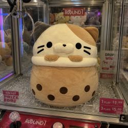 Round 1 Huge Boba Cat Plushie 
