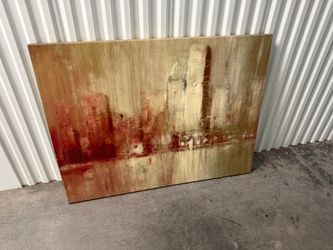 Large Abstract City Skyline Canvas Painting