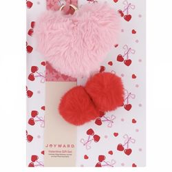 Super Cute!🎀📔 🍒CHERRY HEARTS JOURNAL 🍒🎀📔with pink heart & cherry plush keychain