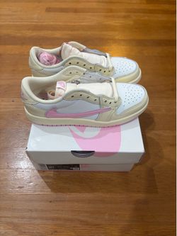 Sz. 2Y Travis Scott Jordan 1 Low Sail Shy Pink PS New