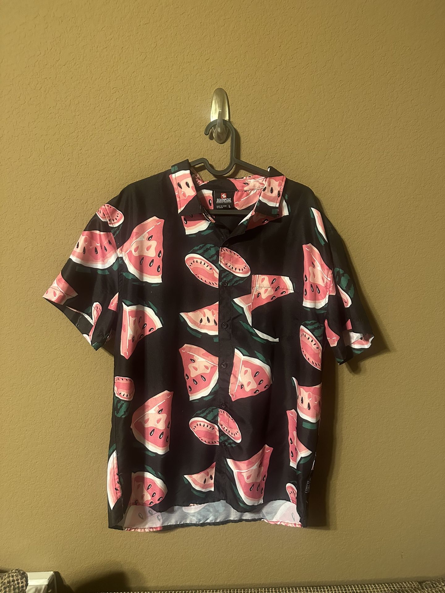 Watermelon men’s button up shirt