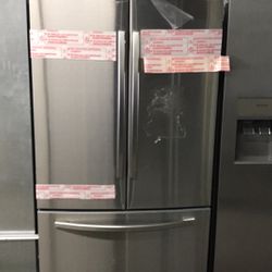 New Open Box Samsung Stainless Steel French Style Refrigerator With Ice Maker  