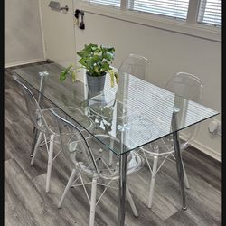 Glass Dining Table Set