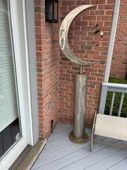 Johnny Blue Large Metal Outdoor Sculpture Moon & Stars