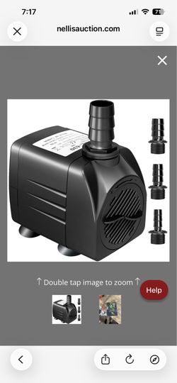 Details Features Bid History GROWNEER 550GPH Submersible Pump 30W Fountain Water Pump, 2000L/H, With 7.2ft High Lift, 3 Nozzles For Aquarium, Fish Tan