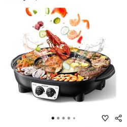 Electric grill hot pot combo