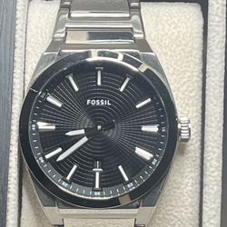 Silver Fossil Watch 