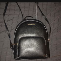 Michael Kors Black Leather Backpack 