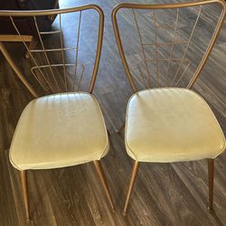 Vintage 1960s Chromecraft Kitchen Chair Pair