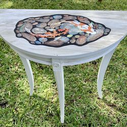 Side Table - With Koi Hand Painted
