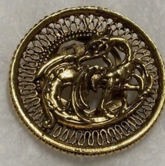 Vintage US Military Gold Plated Phenix  Clip Brooch 