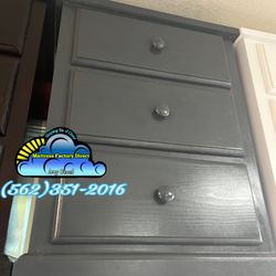 Grey Three Drawer Short Dresser- Cajonera Chico 