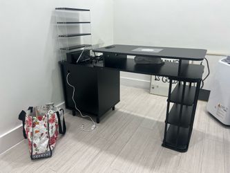 Manicure Table Nail Station with Dust Collector and storage
