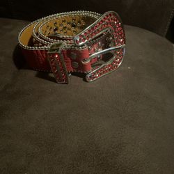 Rhinestone Red Belt 