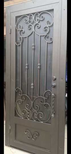 Custom Ornamental Wrought Iron Home Security Door
