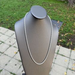 Silver Rope Link Chain 26”