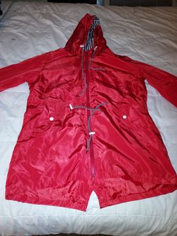 Red rain coat