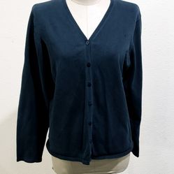 Pendleton Stretchy Black Cardigan size Woman's Large 