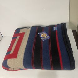 PENDLETON COMPASS STRIPE BLANKET BEAVER STATE NATIVE AMERICAN ROBE WOOL