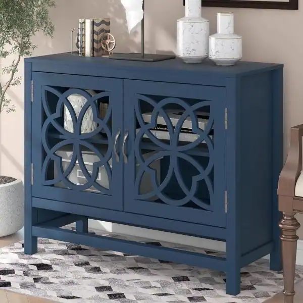 Clearance ! New Navy Blue Wood Accent Buffet Sideboard Storage Cabinet with  Doors and Adjustable Shelf, Entryway Kitchen Dining Room for Sale in Chino,  CA - OfferUp