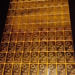 .9999 Fine Gold Bullion 1gram Bars VALCAMBI COMBIBAR 