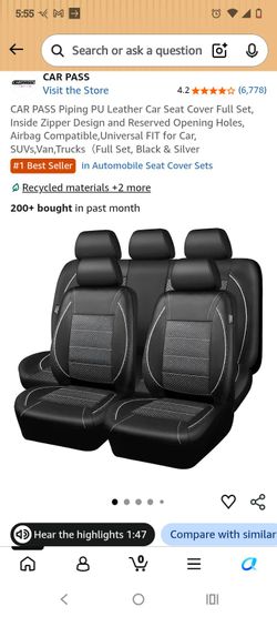 Seat covers for car
