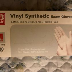 Basic Medium Sized Vinyl Synthetic Exam Gloves Model VGPF 3002
