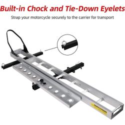 Free 🎁 with purchase New Motorcycle Carrier with 3.8' Ramp, 2" Receiver Dirt Bike Scooter Hitch-Mounted Rack