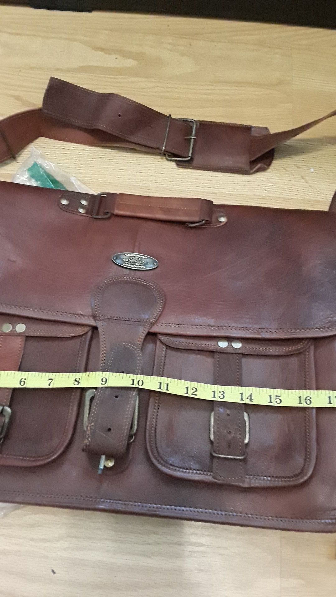 New cuero DHK 18 Inch Vintage Handmade Leather Messenger Bag for Laptop Briefcase Best Computer Satchel School Distressed Bag (18 inch)