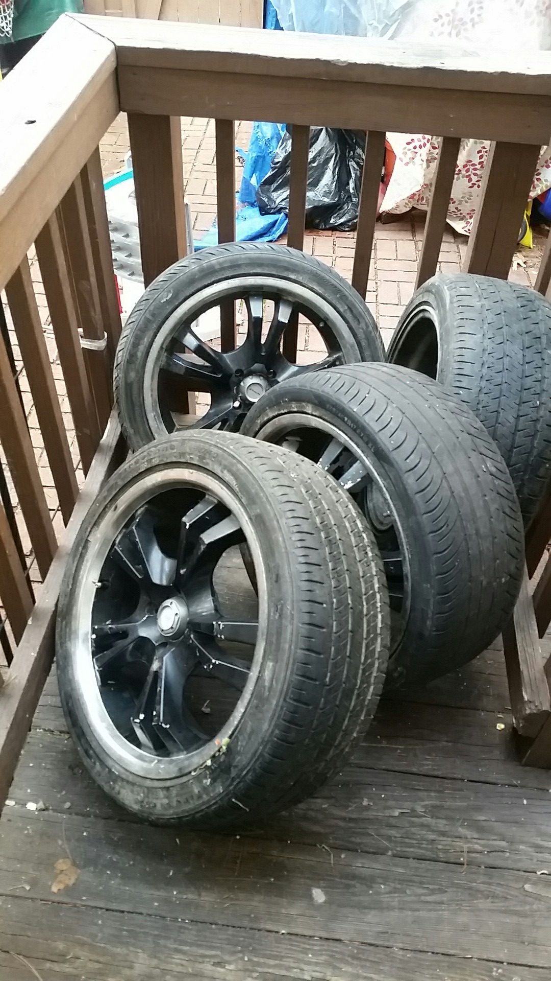 4 rims and tires for sale 250 obo.