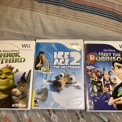 Shrek the Third,Meet the Robinson,& Ice age 2 for Nintendo Wii