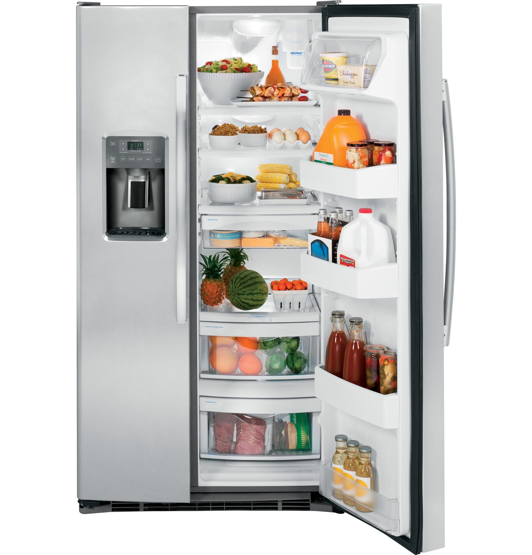 !PRICE DROP!GE® ENERGY STAR® 25.3 Cu. Ft. Side-By-Side Refrigerator