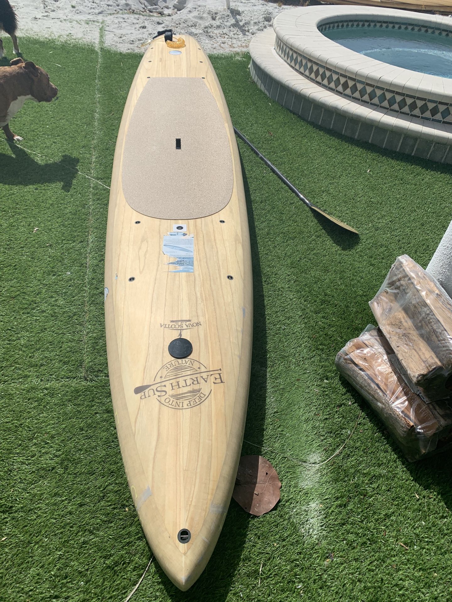 All natural wood cork paddle board sup 14’ race touring bic nova scotia