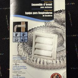 ★★★★★   Deflect-O Supurr-Flex 8 ft. L X 4 in. D Silver/White Plastic Dryer Vent Kit