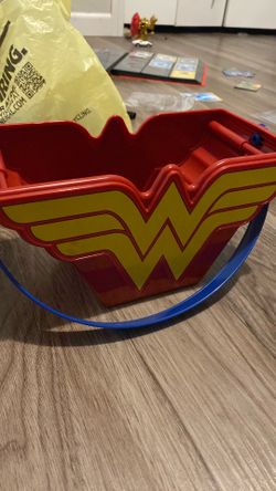 Wonder Woman Easter Basket Bucket With Handle DC Comics Beach Pail Halloween