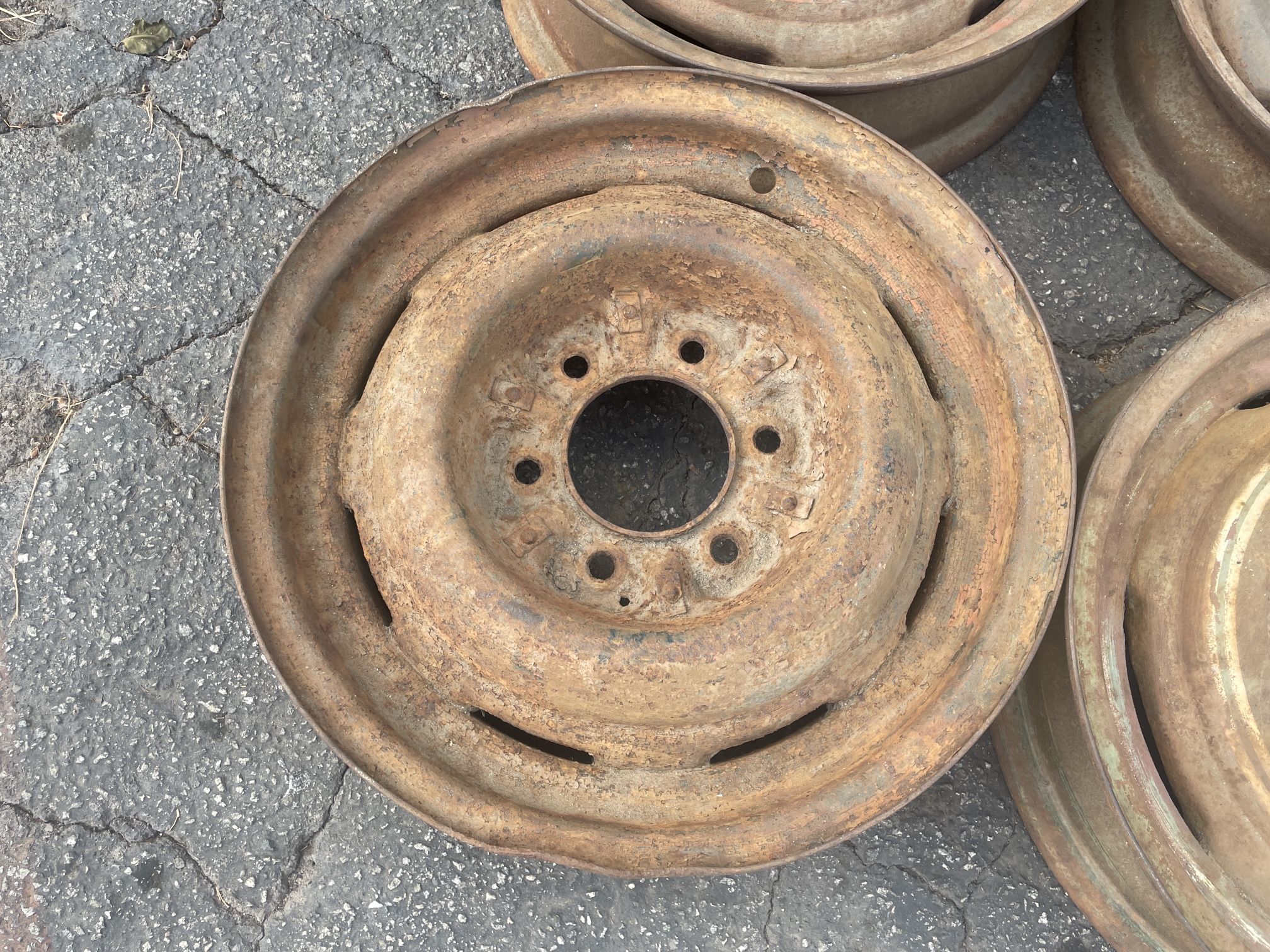 Four Chevy or GMC 16 inch 6 lug steel rims with clips. for Sale in
