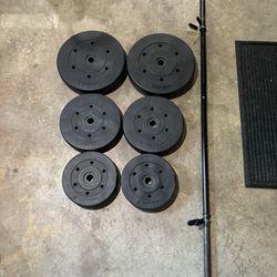 Barbell and Weights - 1" - 100lb Set