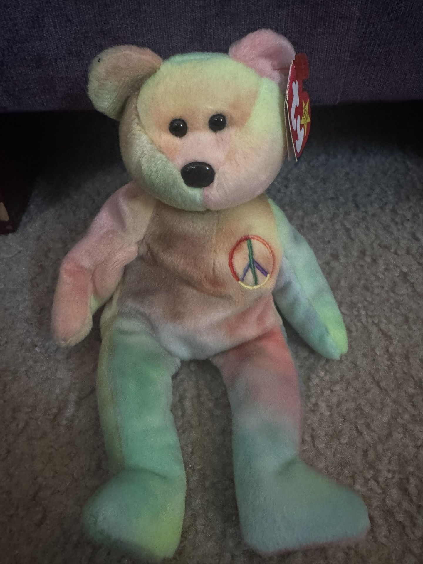 RARE HTF Original Ty Beanie Baby Peace 1996 115 Stamp Pressing