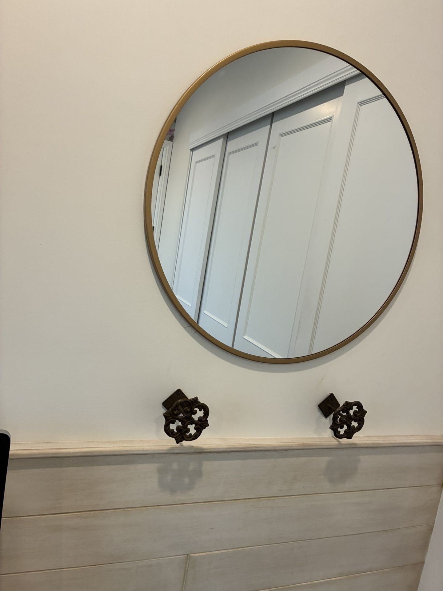 Mirror 28”x”28” Gold Rimmed .