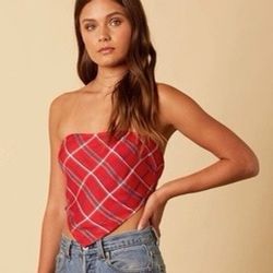 red plaid bandana top