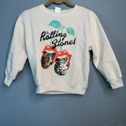 The Rolling Stones, Kids Graphic Sweatshirt, Size 8, Cream